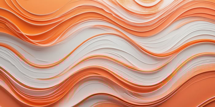 Vivid orange abstract art with flowing lines photo