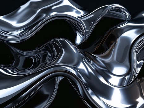 Bold Reflective Metal Surfaces in High Contrast Lighting photo