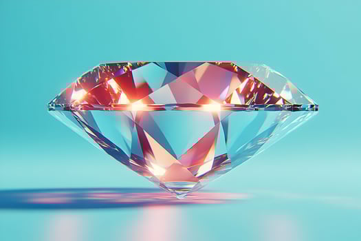 Sparkling diamond gemstone on blue background. photo