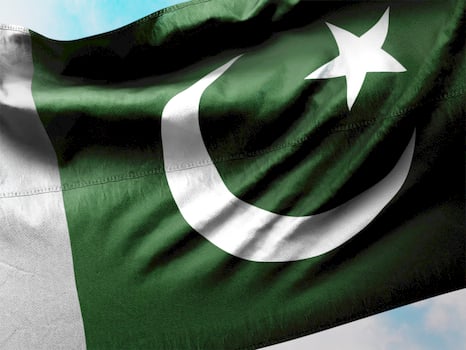Symbol of Unity and Strength in the Sky. 3d illustration of Pakistan Flag with Clipping Path, photo