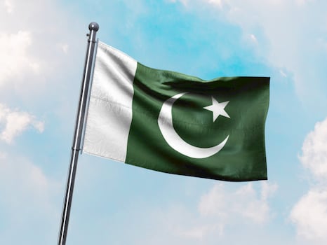 Symbol of Unity and Strength in the Sky. 3d illustration of Pakistan Flag with Clipping Path, photo