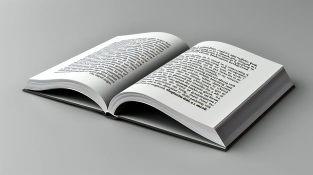 An open book on a gray background photo
