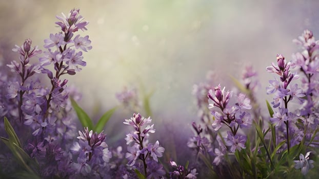 Serene Spring Meadow Purple Flowers Abstract Background photo