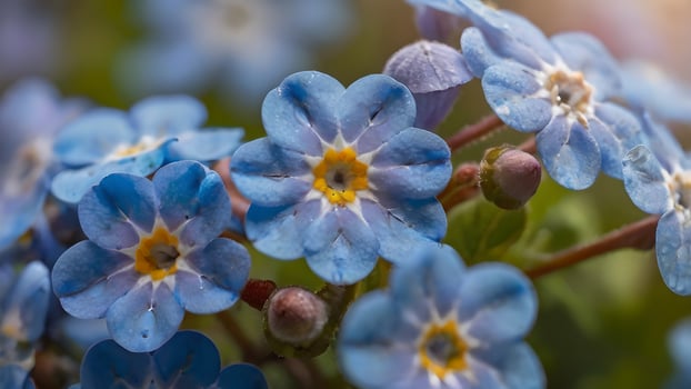 Delicate Forget Me Nots in Soft Focus photo