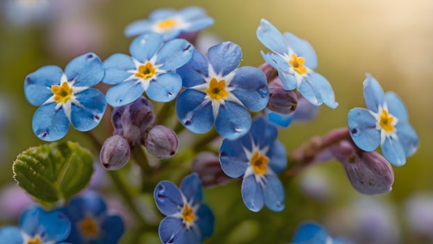 Delicate Forget Me Nots in Soft Focus photo