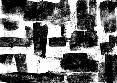 Abstract grunge texture with bold black brush strokes and rough patterns on a white background, perfect for artistic overlays. photo