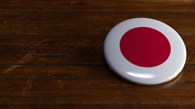Japan Flag-Themed Voting Badge photo