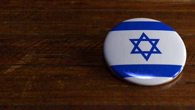 Israel Flag-Themed Voting Badge photo
