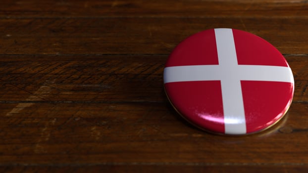 Denmark Flag-Themed Voting Badge photo
