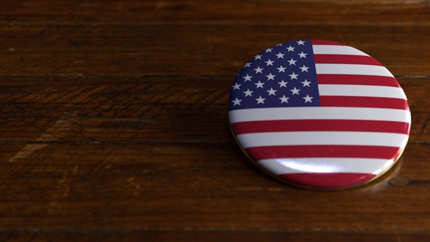 USA Flag-Themed Voting Badge photo