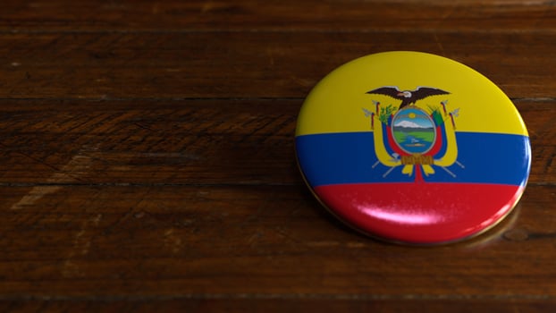 Ecuador Flag-Themed Voting Badge photo