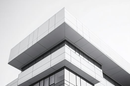 Modern architecture building showing geometric shapes and abstract design photo