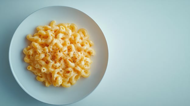 Plate of creamy macaroni and cheese photo