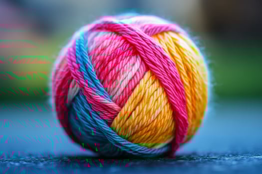 A ball of yarn with colorful yarn photo