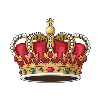 A crown with a red and gold crown on top photo