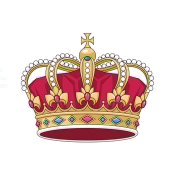 A crown with a red and gold crown on top photo