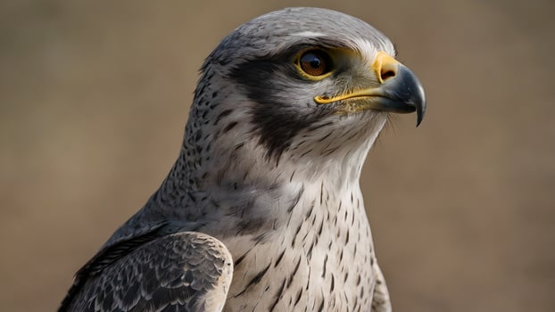 Majestic Grey Falcon Portrait in Natural Setting photo