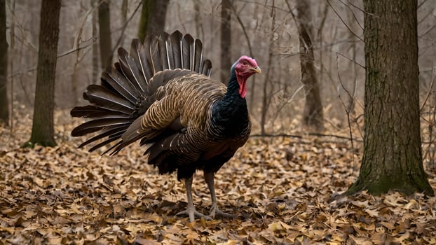 Majestic Wild Turkey in Autumn Forest photo