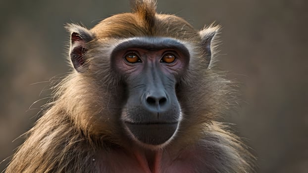 Majestic Baboon Portrait Serene Gaze Wildlife photo
