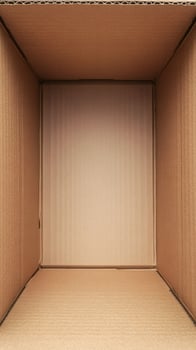Open empty cardboard box presenting its interior space photo