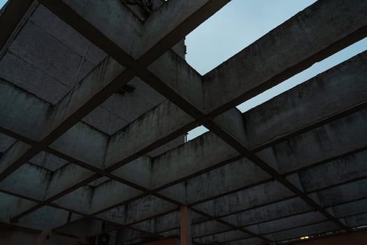 A concrete structure in the form of intersections. Soviet architecture. Panel photo
