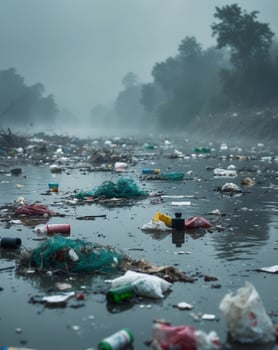 Plastic pollution in the ocean photo
