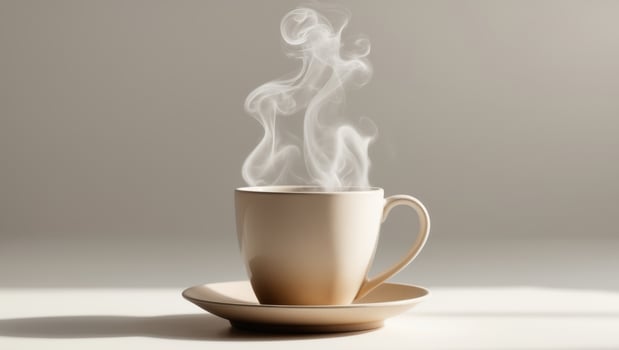 A cup of coffee with steam coming out of it photo