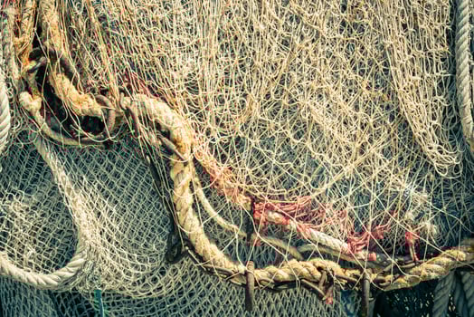 Old fishing nets and ropes photo