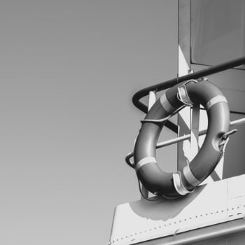 Lifebuoy on a yacht side photo