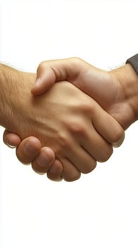 Two hands engaged in a handshake representing agreement and partnership photo
