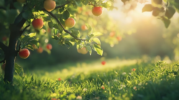 A tree with many apples on it photo