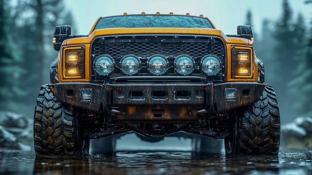 Close-up of a pickup truck photo