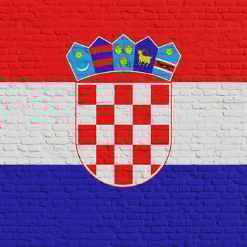 Brick Wall With Flag Of Croatia photo