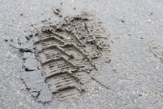 Imprint of Tire Tracks in a Wet Surface, Capturing Unique Details and Textures of Nature photo