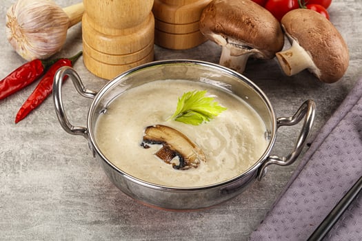 Delicous mushroom champignon cream soup photo