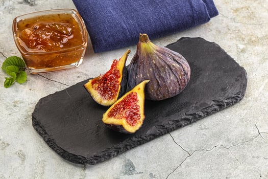 Purple ripe fig with cut photo