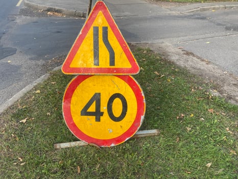 Road sign for driver photo