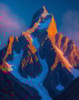 Dramatic Peaks with Vibrant Colors in Studio Lighting photo