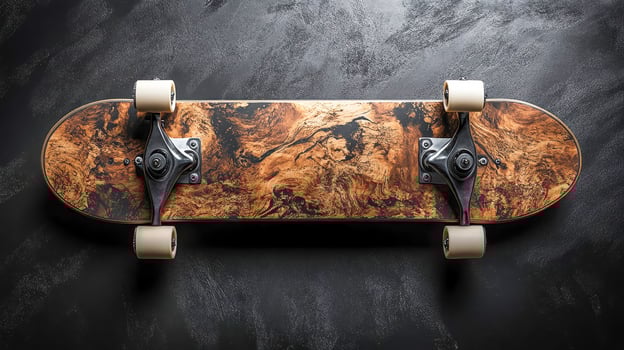 Close-up view of the skateboard from above photo
