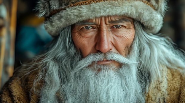 A Kazakh elder with a long white beard photo