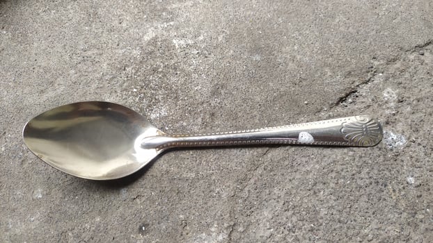 spoon on stone photo