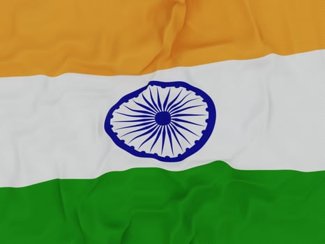 Flag of India On Fabric photo