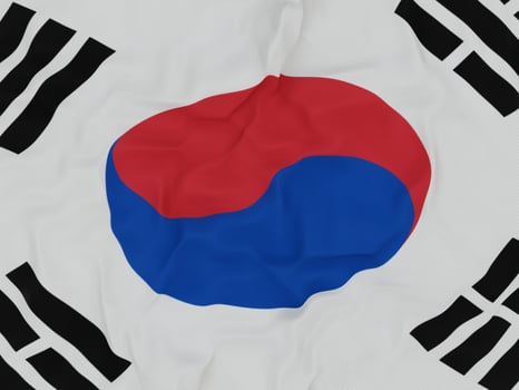 Flag of South Korea On Fabric photo