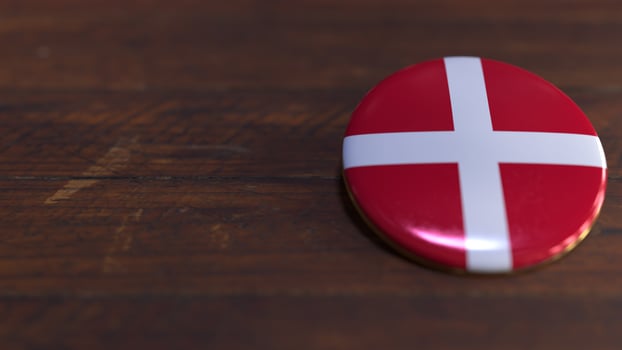 Voting Badge Featuring the Flag of Denmark photo