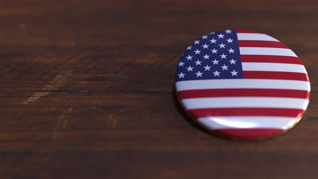 Voting Badge Featuring the Flag of USA photo