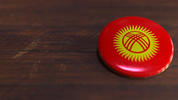 Voting Badge Featuring the Flag of Kyrgyzstan photo