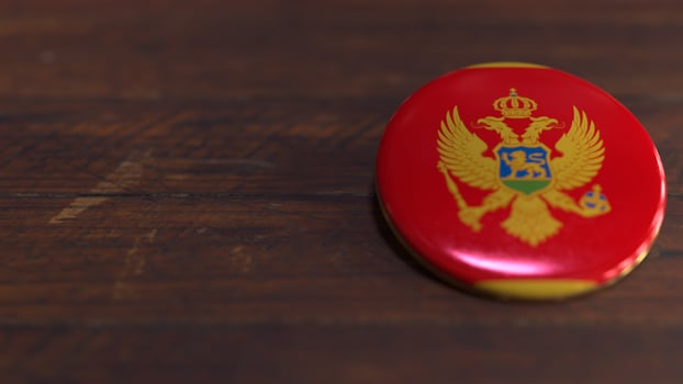 Voting Badge Featuring the Flag of Montenegro photo