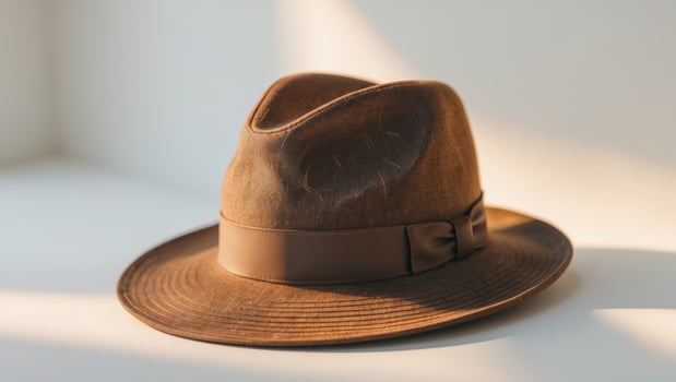 Stylish brown fedora hat with a vintage look photo