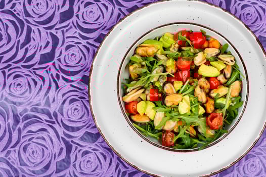 Tasty seafood salad. photo