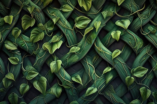 A painting of green vines and leaves photo